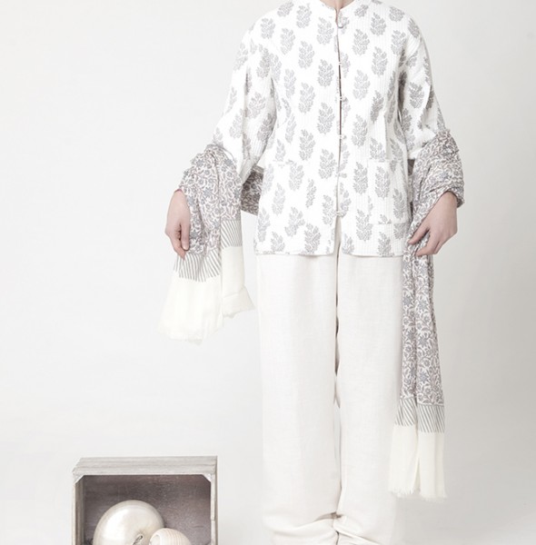 2040 Basic Jacket Quilted + Silk / Cashmere Scarf